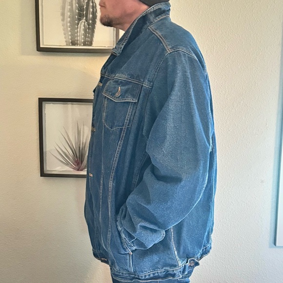 Liberty Blues Men's Big & Tall Blue Denim Jacket with Cozy Lined Interior - Picture 3 of 8